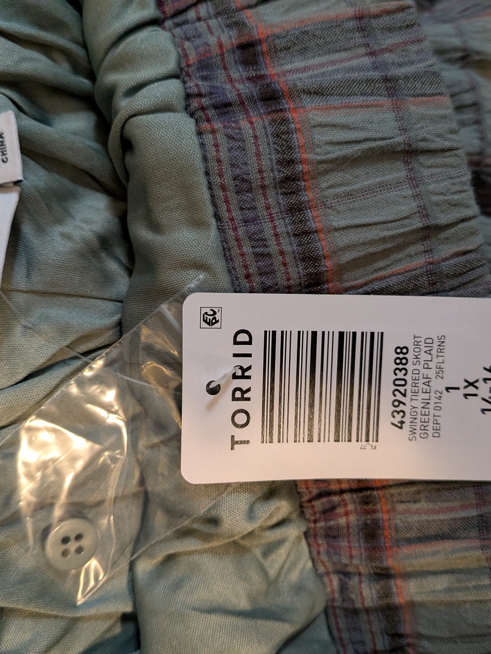 torrid Sage Plaid Smocked Two-Piece Set - Picture 3 of 5